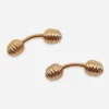 Double Ball-and-Post gold cufflinks