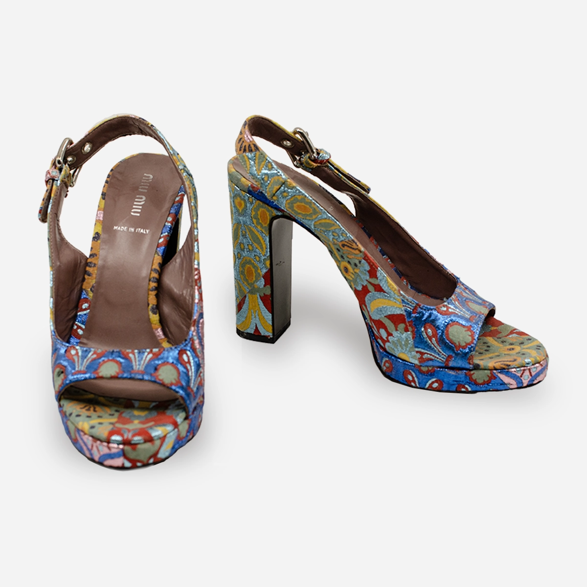 Miu Miu brocade platform shoes