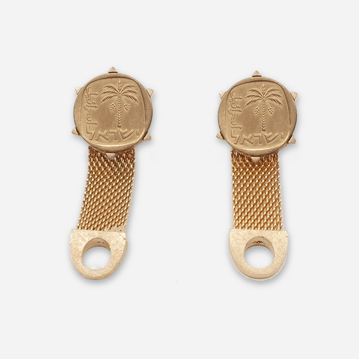 Swank israel coin cufflinks