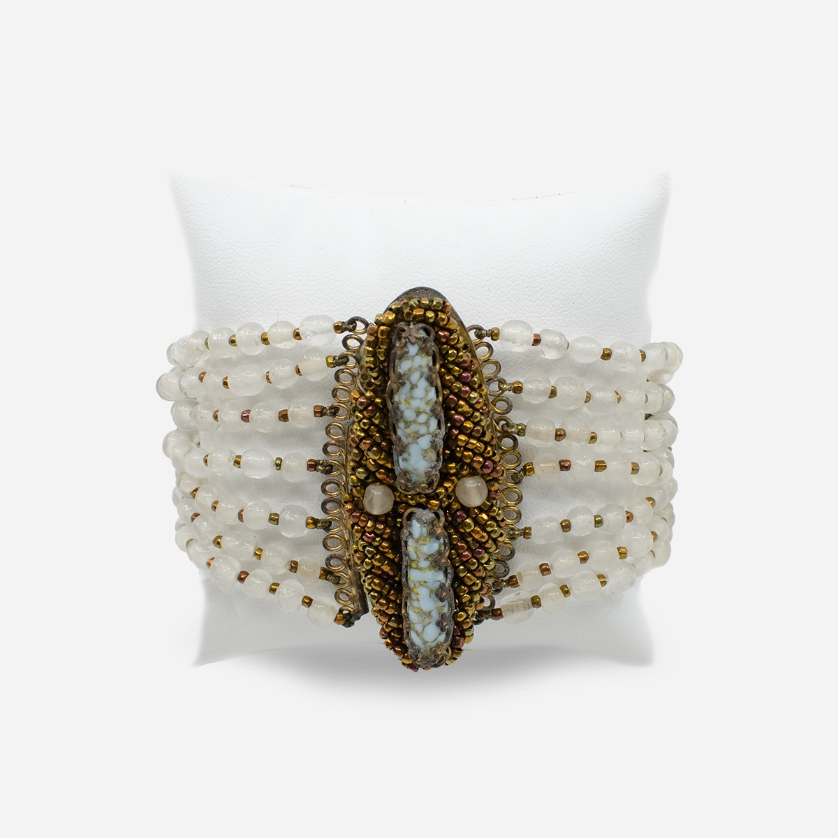1950s Ornella Venetian Glass Bracelet | Ornate Beaded Clasp