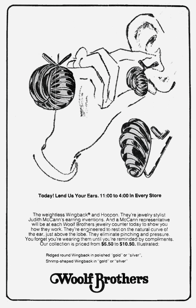 Woolf Brothers Department Store Wingback ad