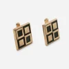gold Checkerboard cufflinks gold Checkerboard cufflinks