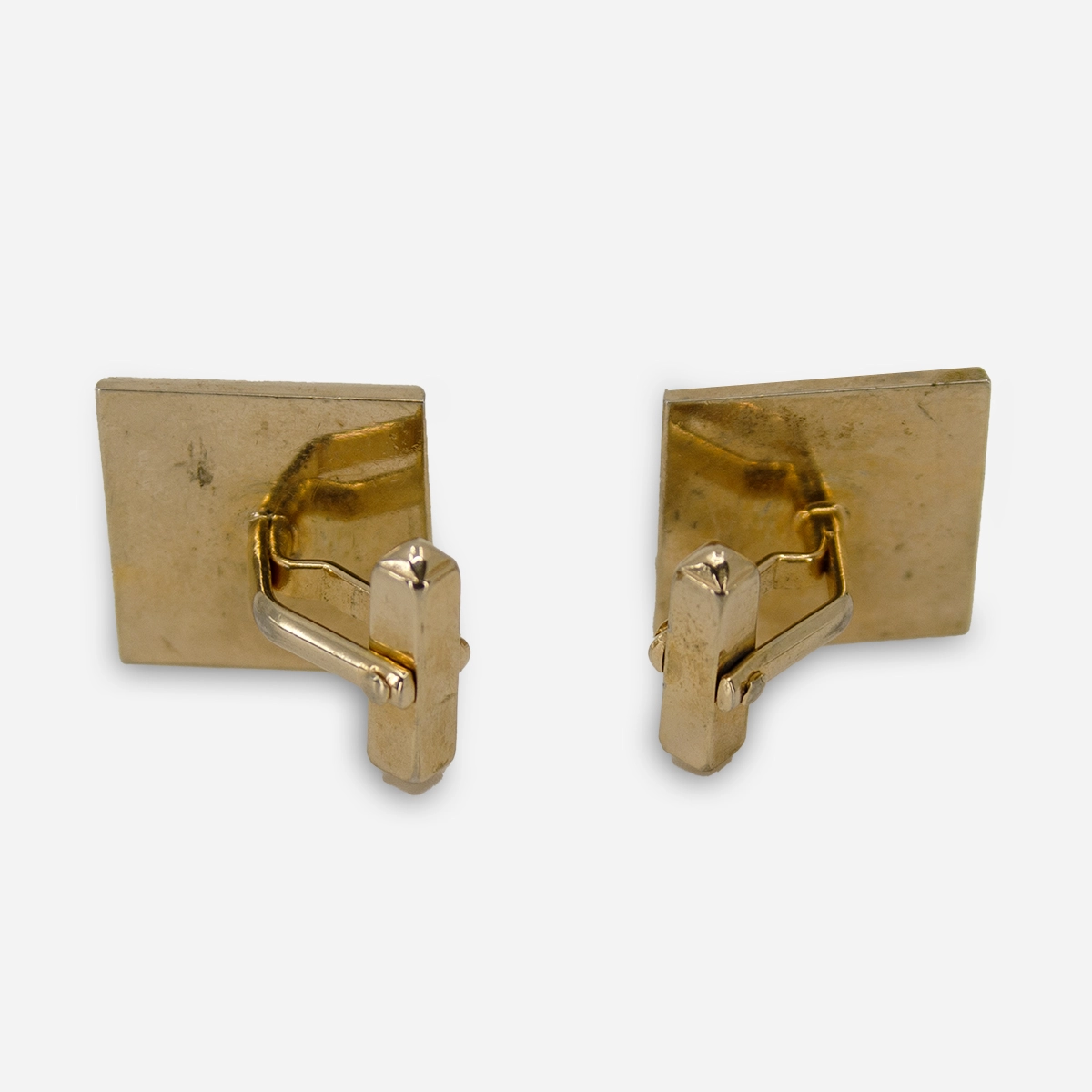 square gold signed toggle swank cufflinks