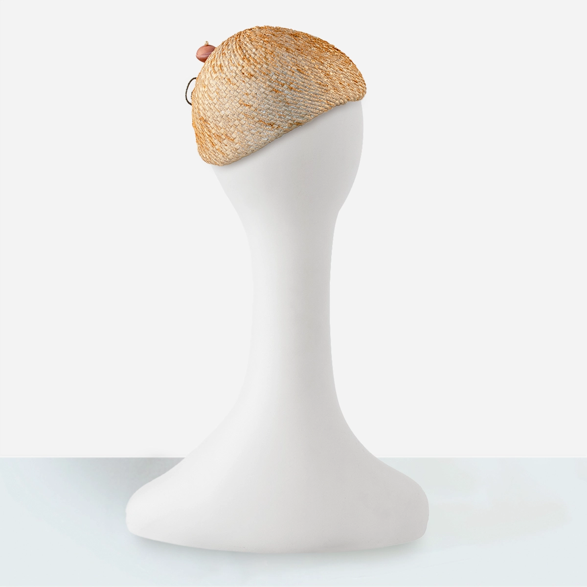 vintage 1950s straw cloche hat