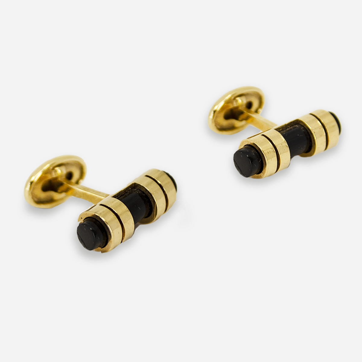 vintage onyx barrel cufflinks