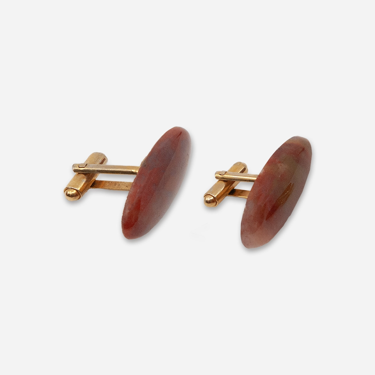 vintage red agate oval cufflinks