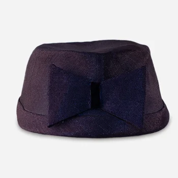 1950s navy blue straw hat