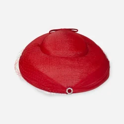 1950s Red Dish Hat | Made for Grand Entrances