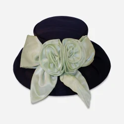 Green floral hat