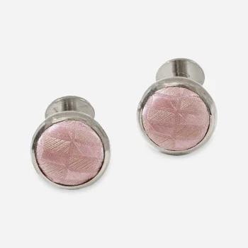 Pink fabric cufflinks