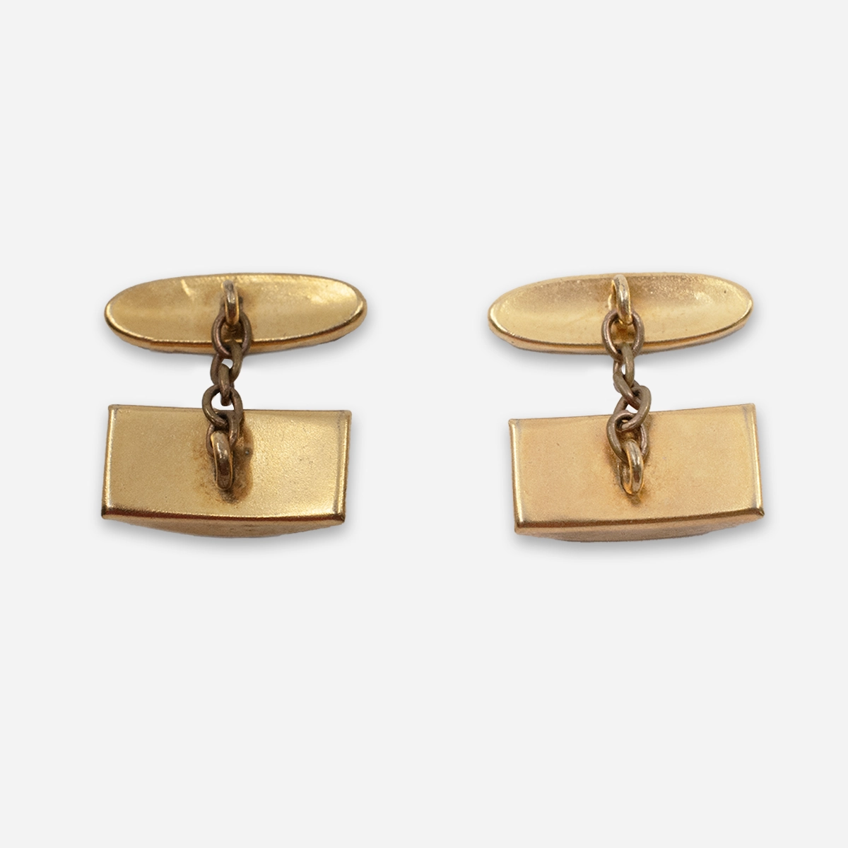 1940s double sided damascene chain link cufflinks