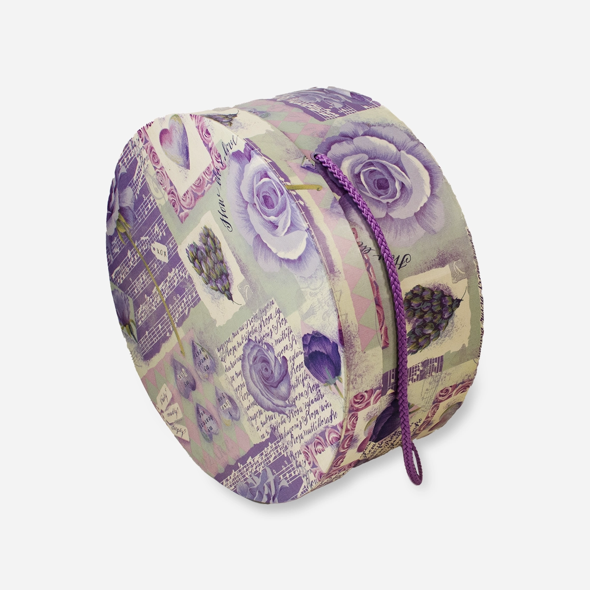 vintage purple hatbox