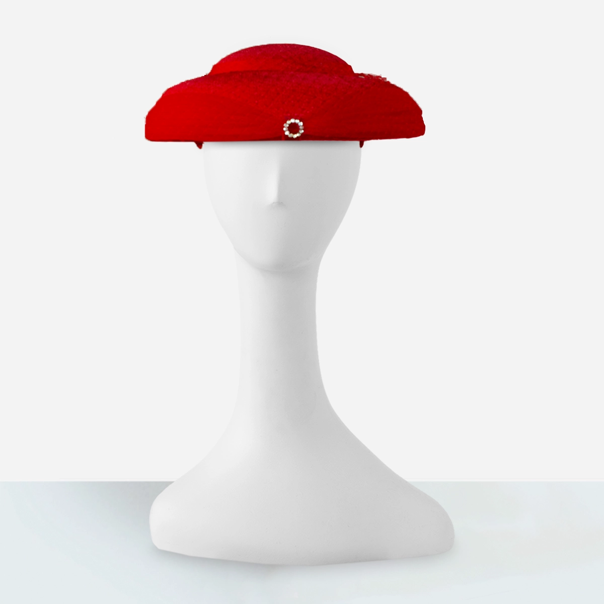 1950s Red Dish Hat