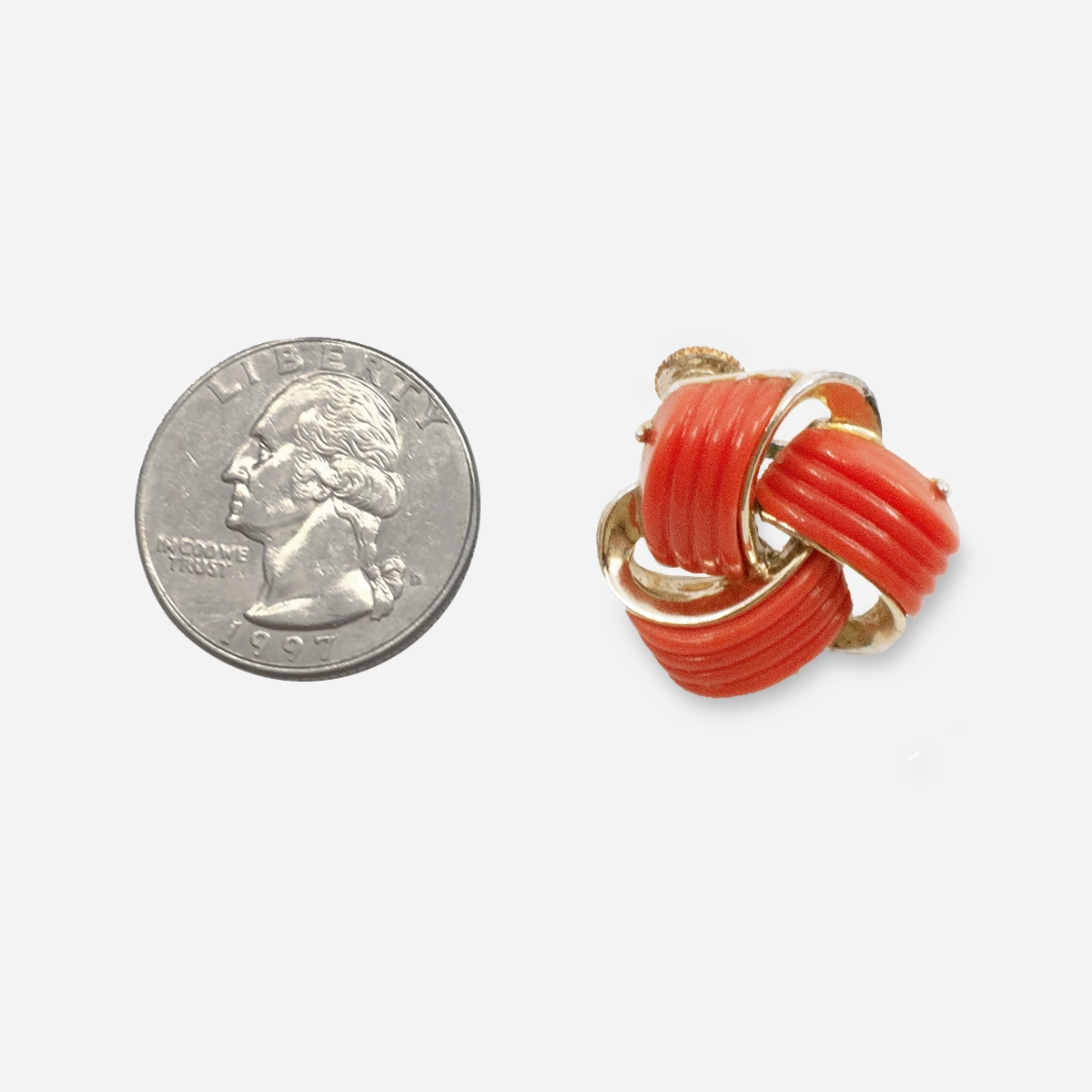 1950s orange screwback earrings