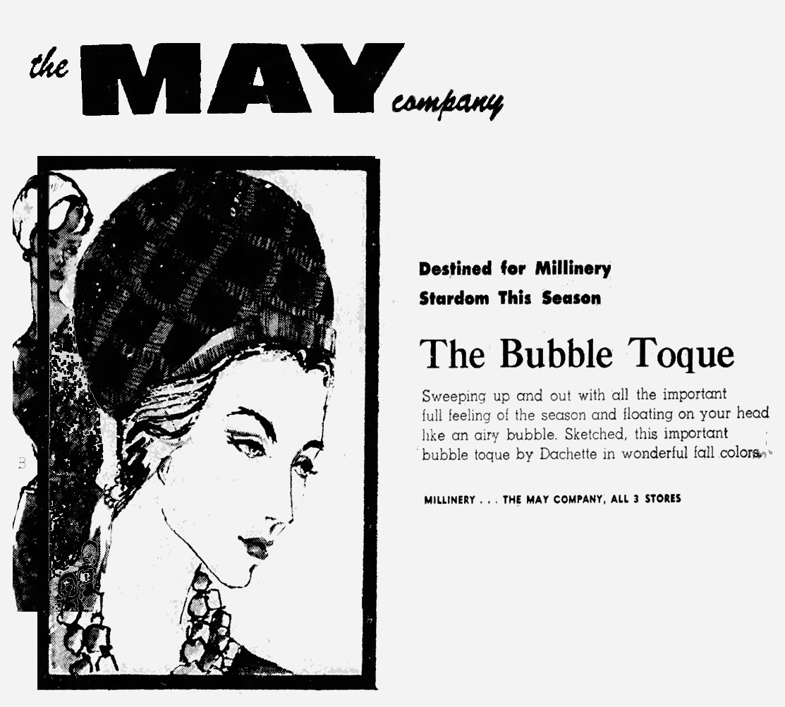 1960 Bubble Toque May Company