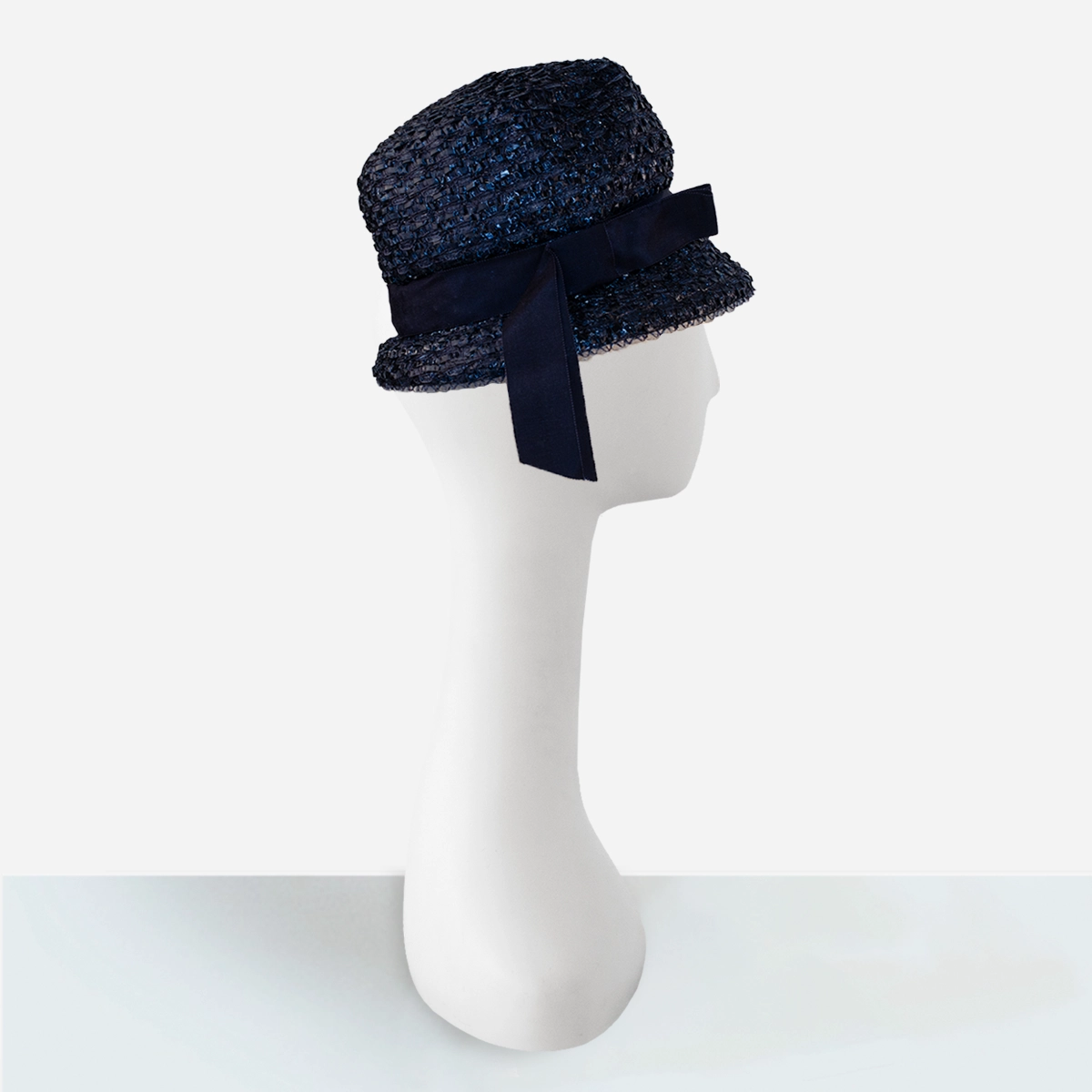1960s blue straw hat