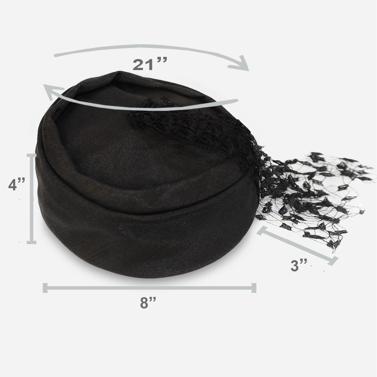 Black linen hat size