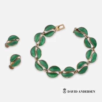 David anderson Green Enamel Jewelry set