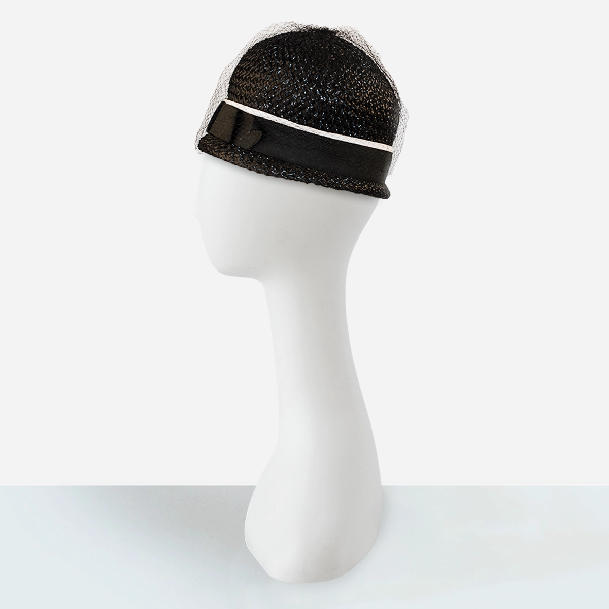 Vintage black and white hat