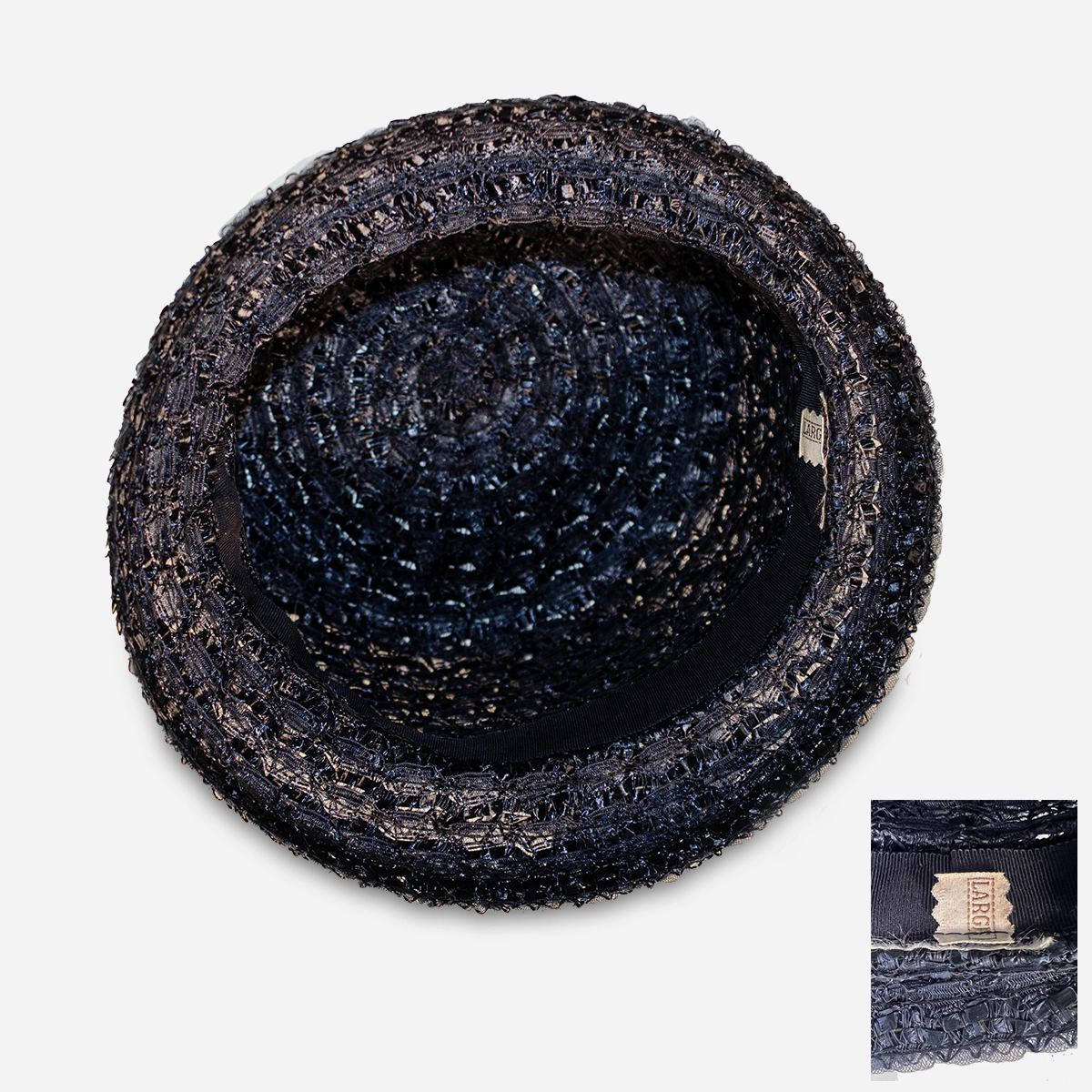 Vintage 1960s blue hat large size