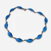 Vintage david anderson blue enamel necklace Vintage david anderson blue enamel necklace