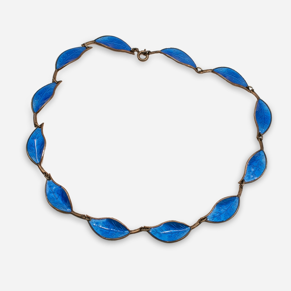 Vintage david anderson blue enamel necklace