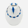 blue guilloché enamel and sterling silver jewelry set, David AndersenNorway blue guilloché enamel and sterling silver jewelry set, David AndersenNorway