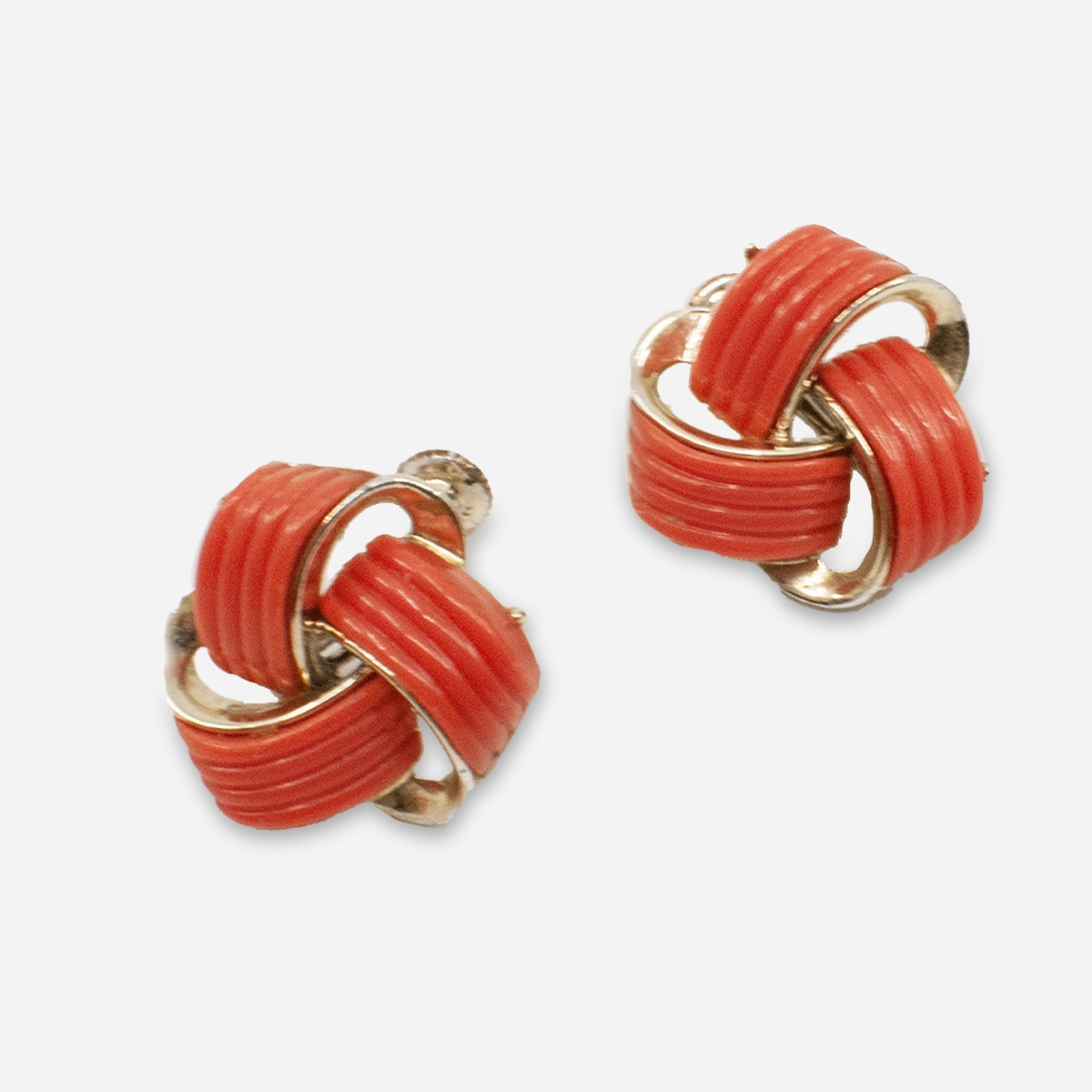 orange lisner thermoset earrings