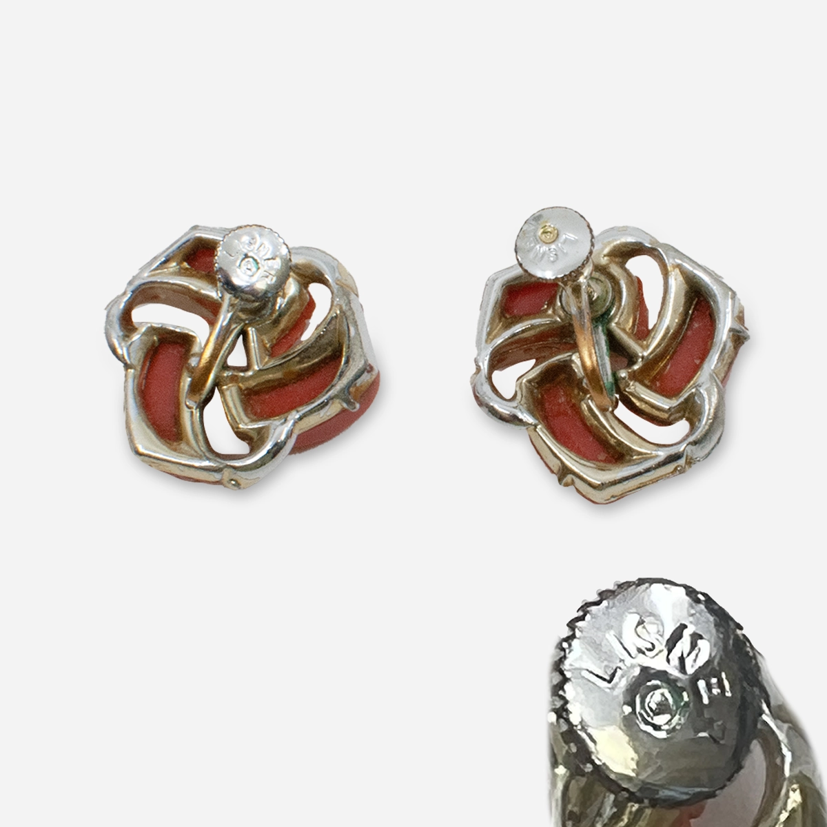 signed 1950s lisner earrings
