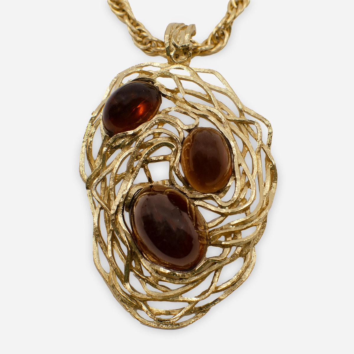 vintage napier topaz cabochon necklace