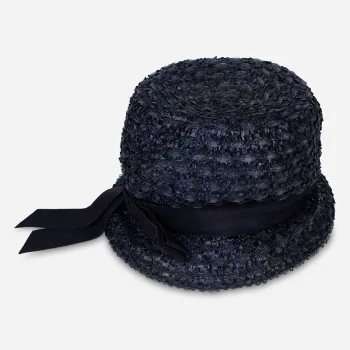 vintage navy blue straw hat