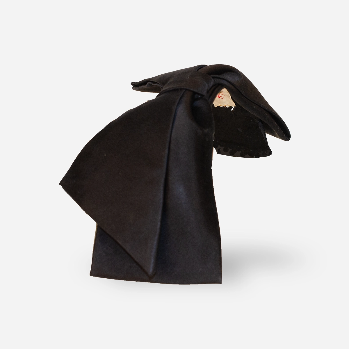 1950s black satin bow headband by Jay Thorpe