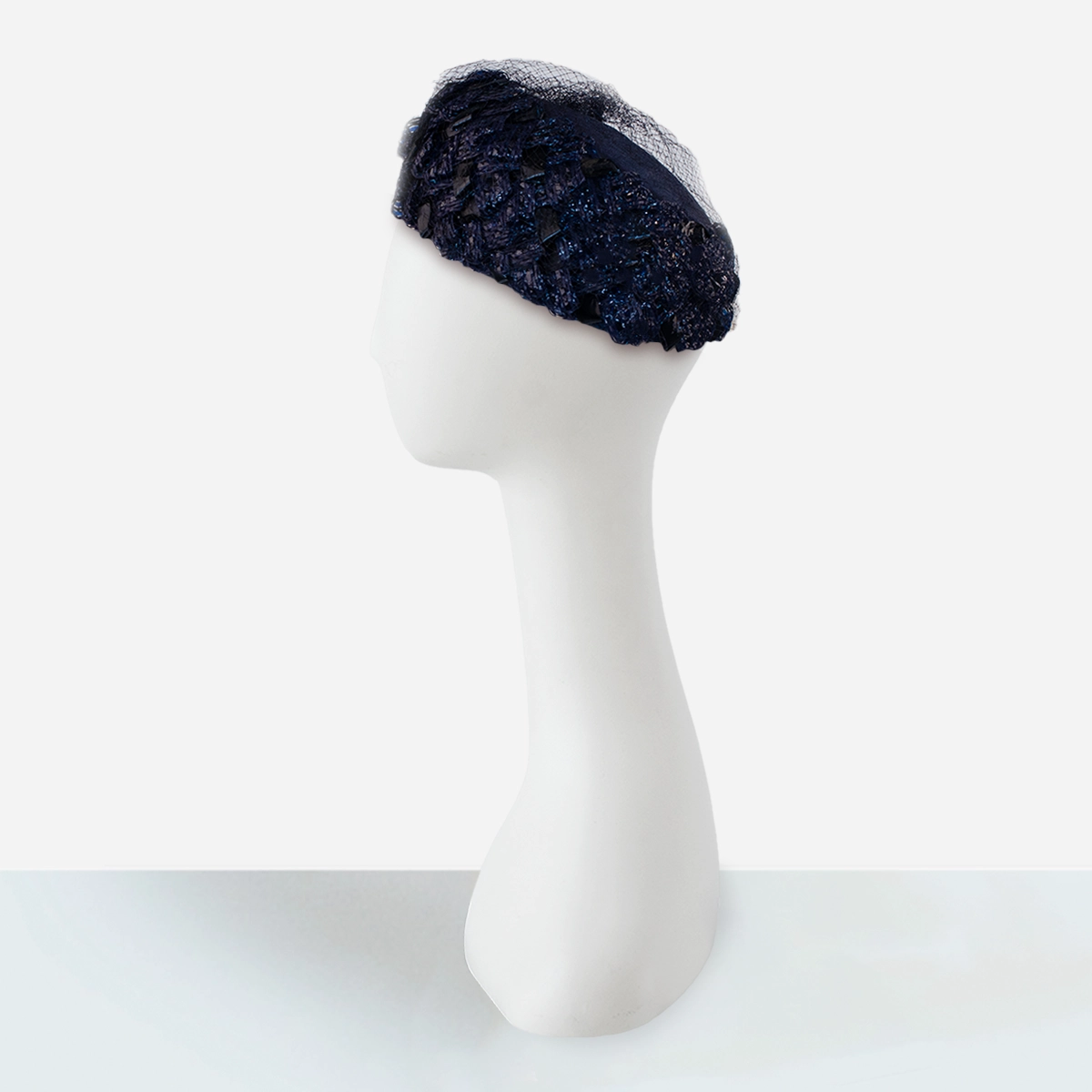 1950s blue bubble straw hat