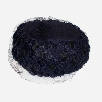 1950s blue straw hat