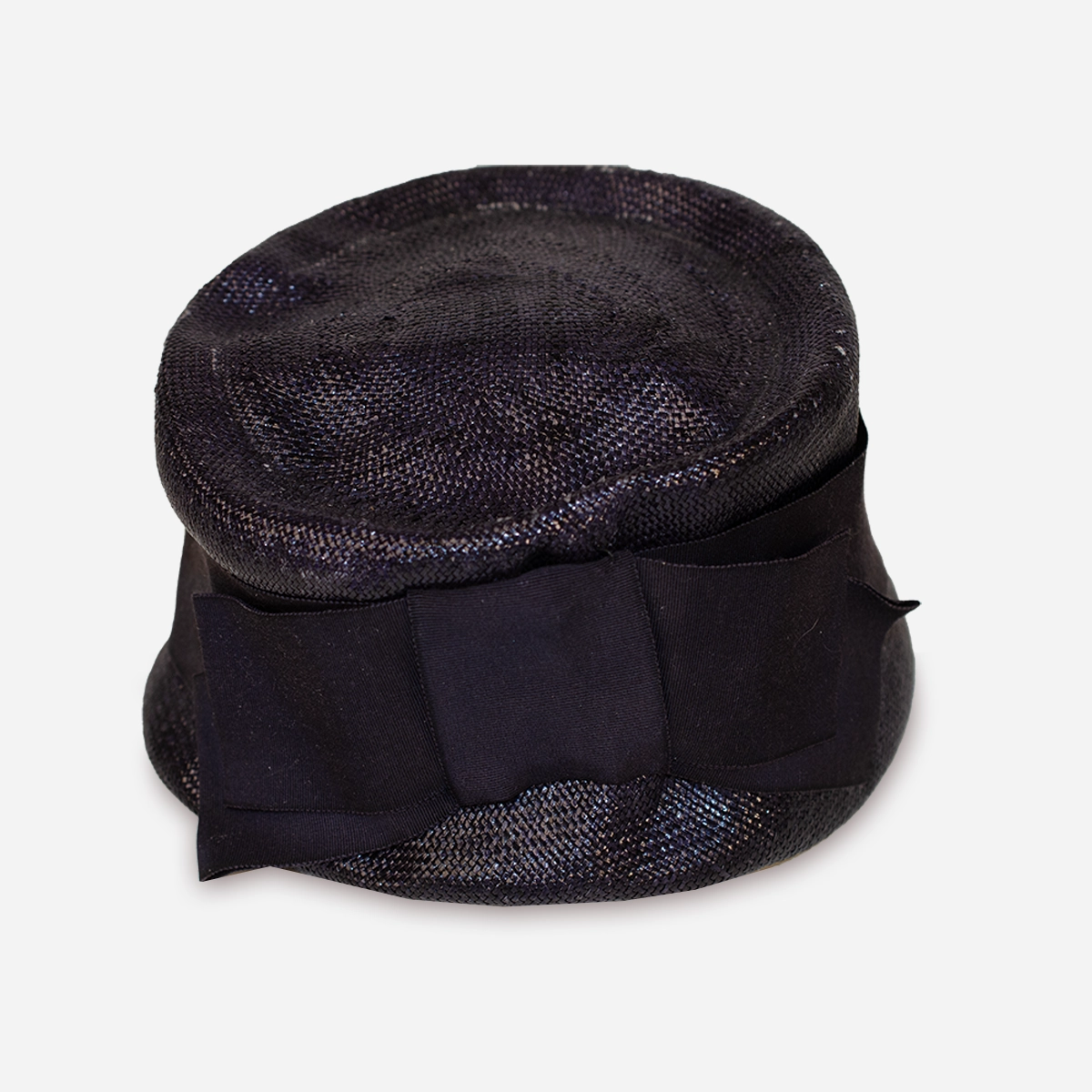 1960s navy blue turban hat