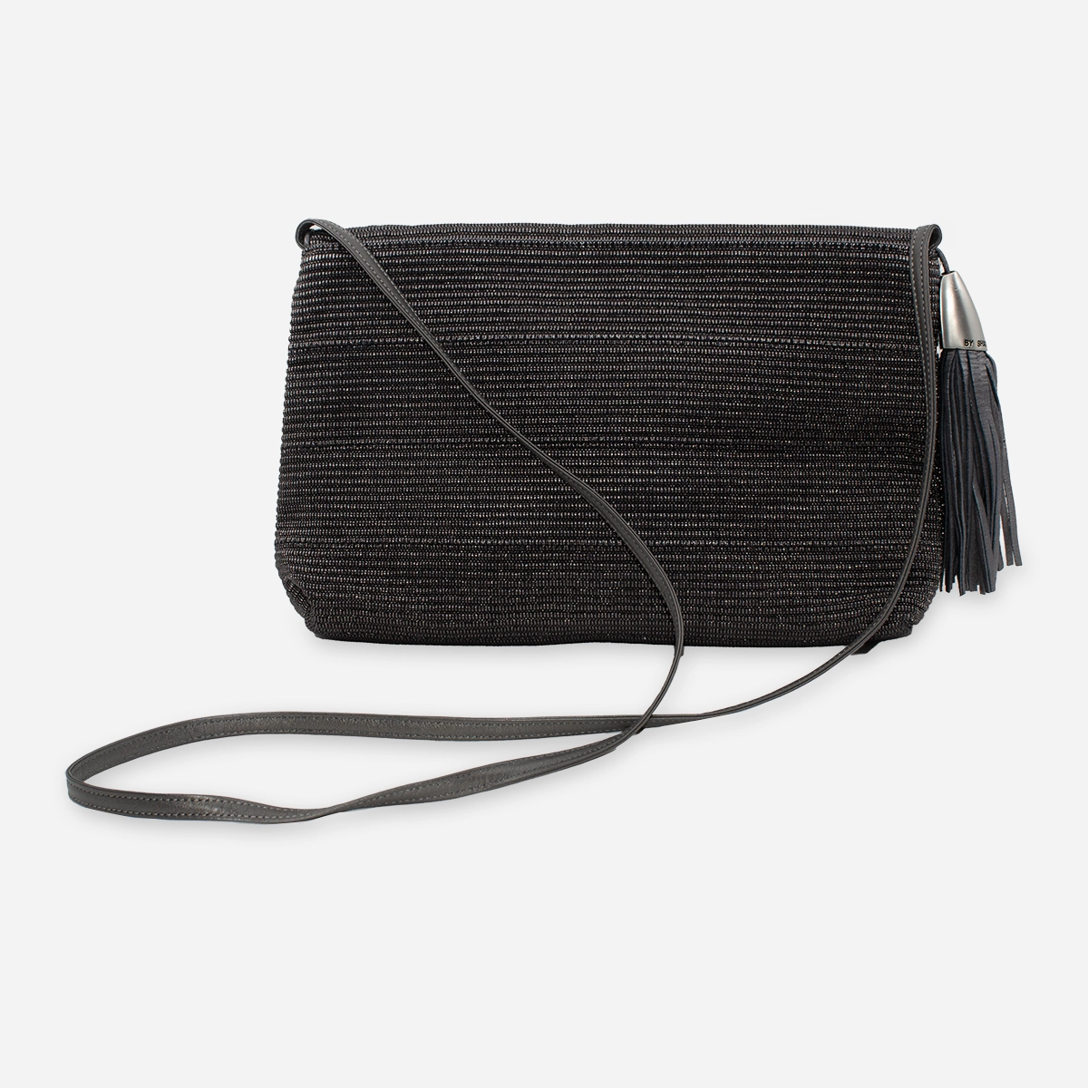 gray pebble leather shoulder bag