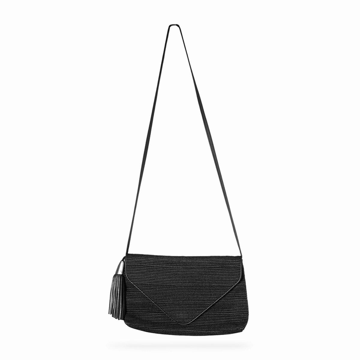 photo of the gray crossbody bag with a long strap