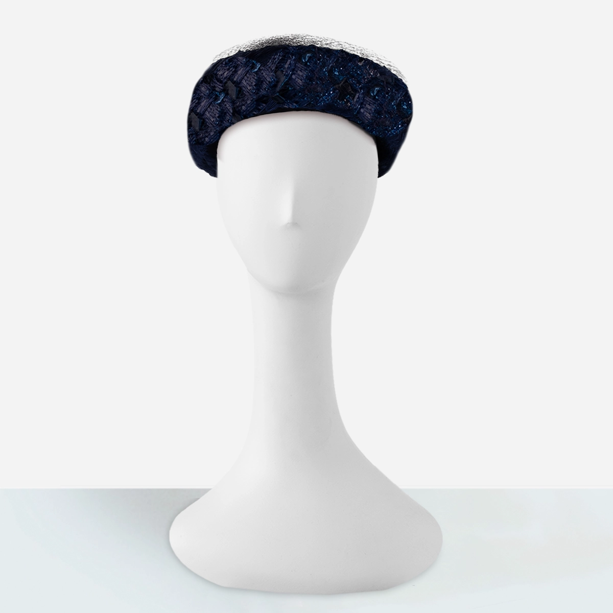 womens blue straw bubble beret