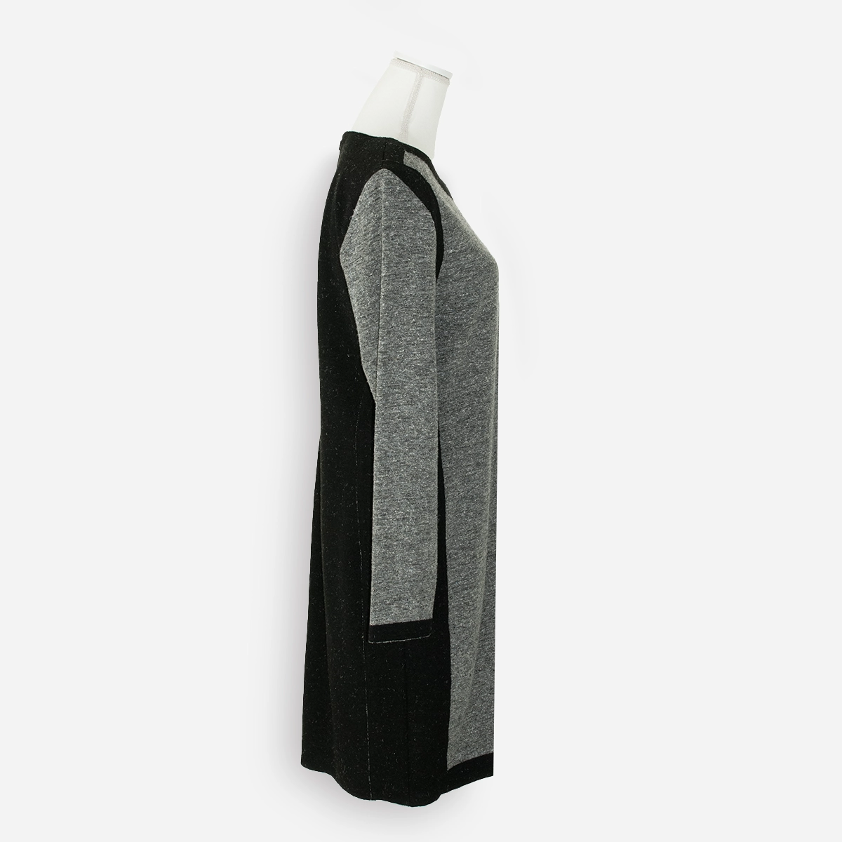 1990s gray and black wool dress