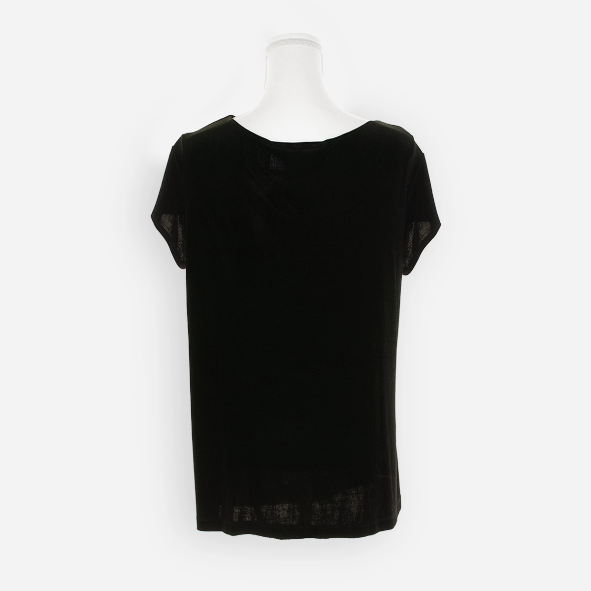 Back view of Chico’s Travelers Collection black knit top, wrinkle-free fabric, size 3 XL.