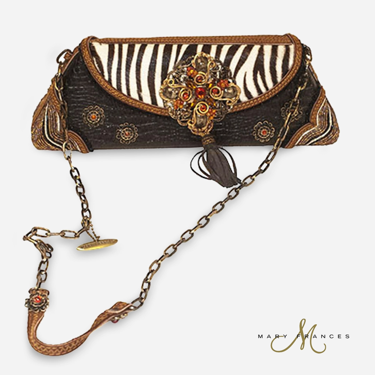 Mary Frances zebra clutch