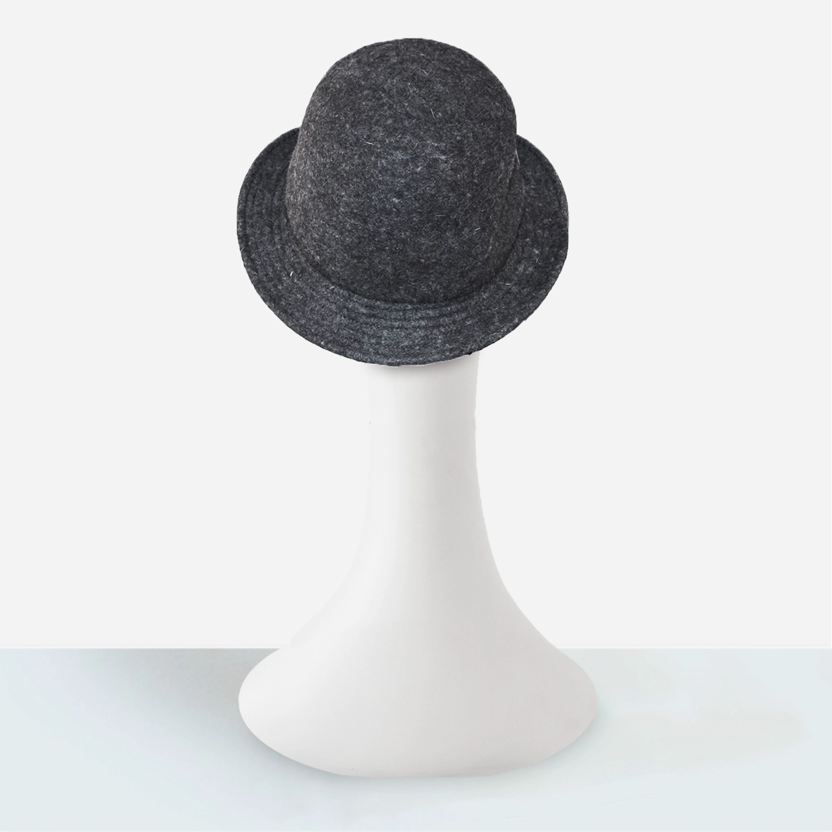 vintage gray flannel bowler hat