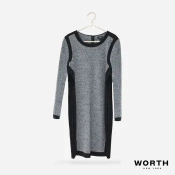 vintage worth designer gray wool dress