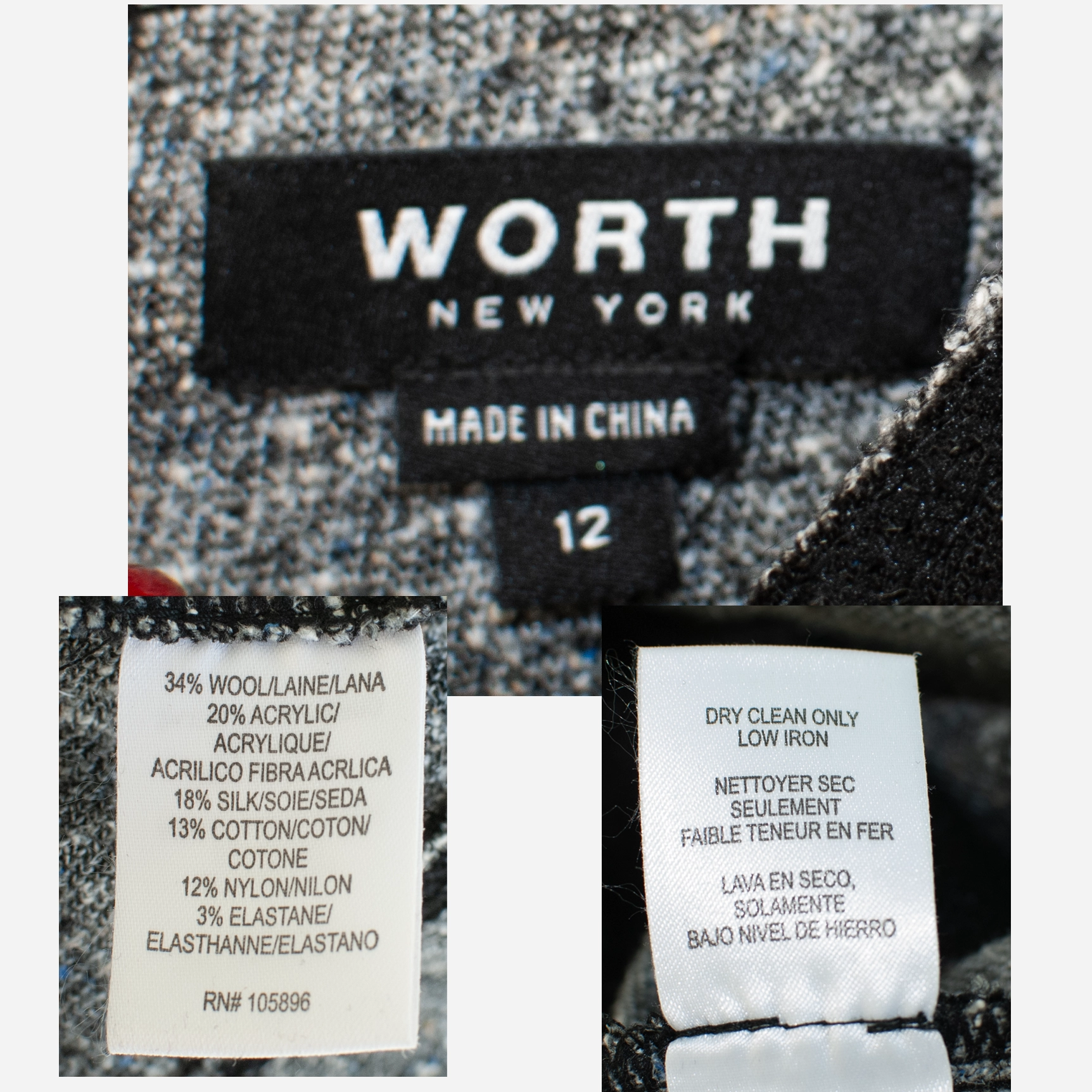 worth clothing brand label