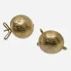 Brushed gold wingback earrings Brushed Gold Button Earrings | 1950s Wingback Style