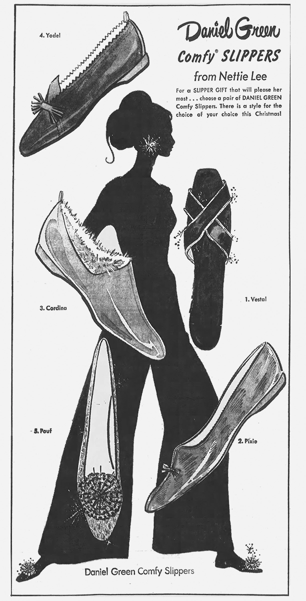 Daniel Green slippers ad