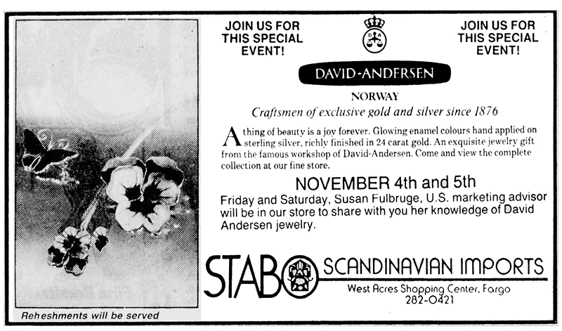 David Andersen jewelry ad 1988