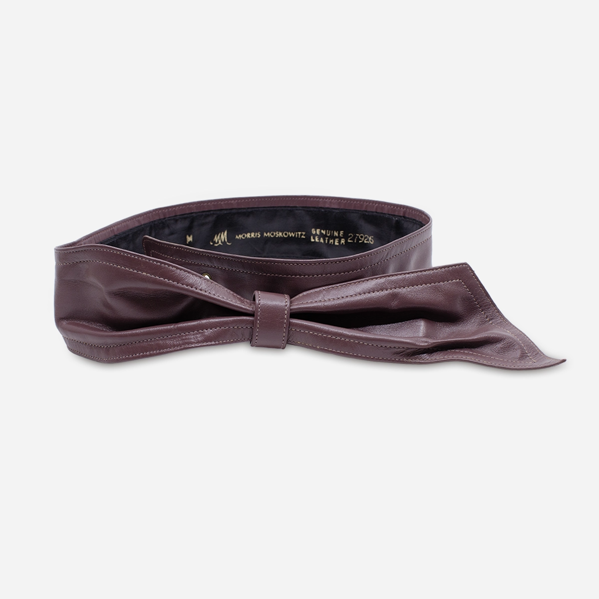 Vintage Morris Moskowitz purple leather belt with bow front.