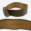 Wide vintage leather belt by Morris Moskowitz label made in Spain.
