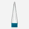 vintage blue crossbody mini bag showing both straps